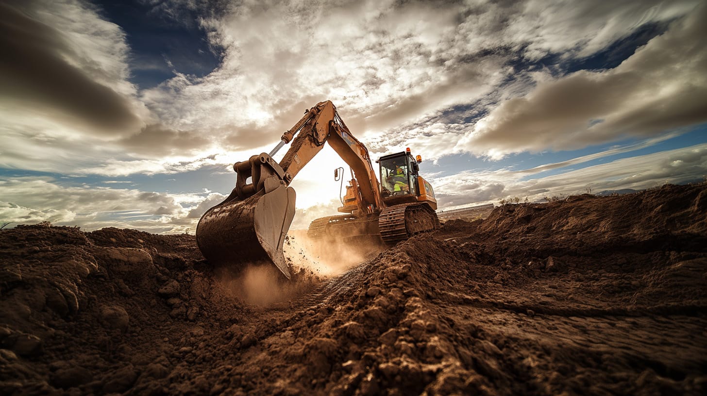 Heavy equipment operator inside tractor during excavation project